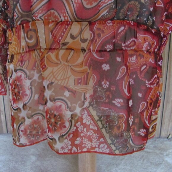 Urban Mangoz  Silk Chiffon Print Top  Brand New - Picture 5 of 10